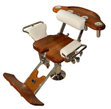 Picture of Pompanette INT1010NOBACK Jumbo Marlin / Tuna with teak seatboard, no Backrest - 25" x 25"